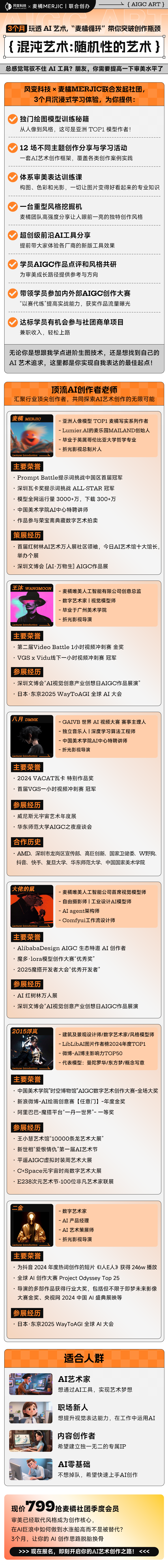 麦橘AI审美创作社团 落地页海报